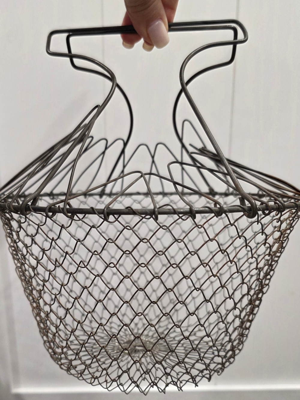 Vintage Wire Egg Basket with Handle